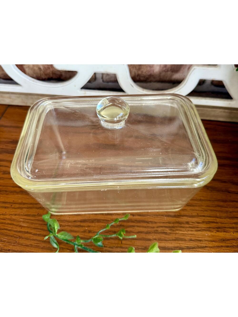 Vintage Glasbake Refrigerator Dish 1930s–1940s Clear Glass